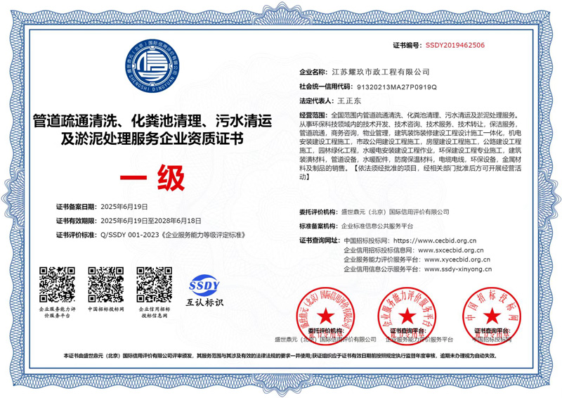 固城企业资质证书